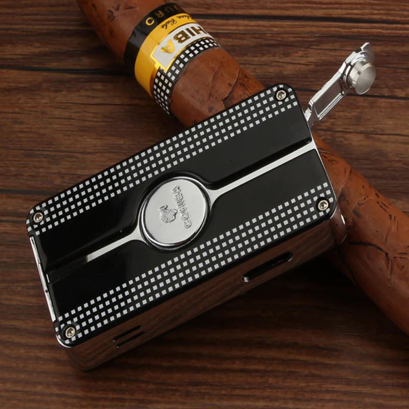 COHIBA карманная зажигалка для сигар металлические газовые зажигалки с бутаном 3