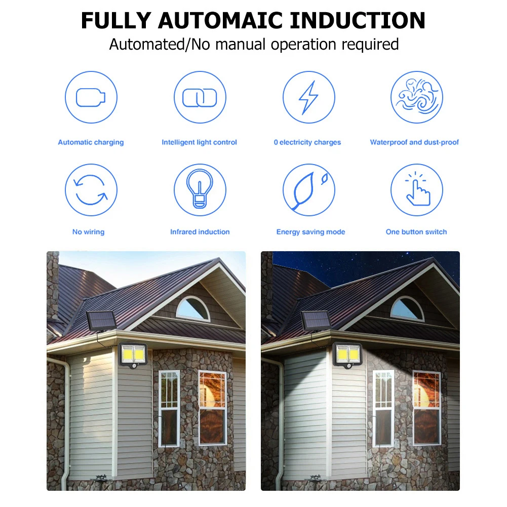 

Waterproof LED Solar Wall Light Motion Sensor Yard Street Security Lamp