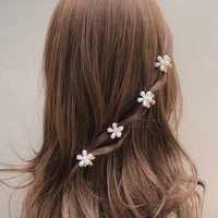 2pcs fashion women girls mini imitation pearl flower hair claws hair holder sweet hair clip styling tool simple hair accessories