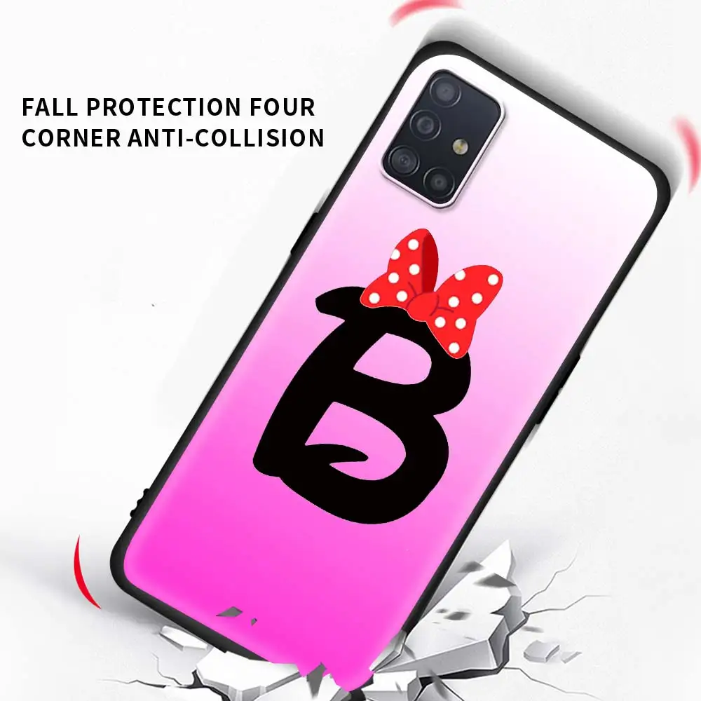 

Cartoon Name Letter A Silicone Cover for Samsung Galaxy A51 A71 A21s A31 A41 A11 A32 A12 A02s A52 M31 M51 Phone Case Soft Funda