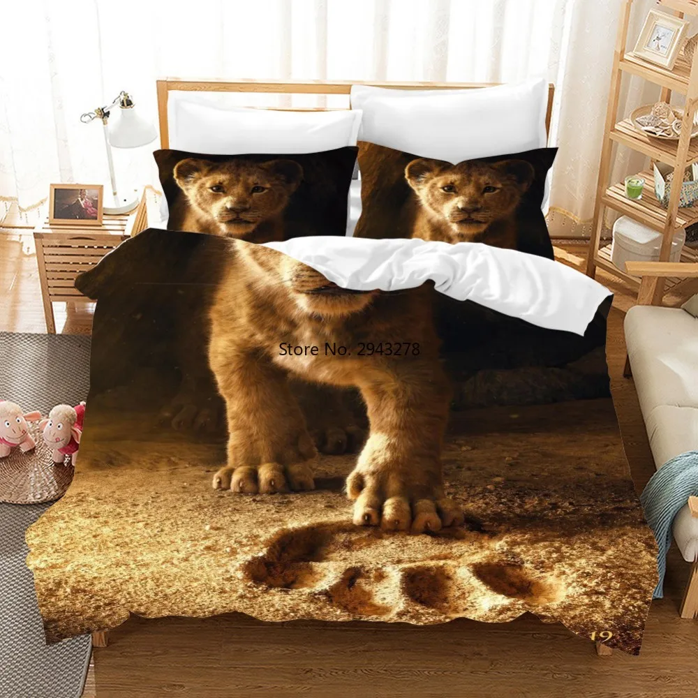 

3D Lion Printed Bedding Set Vivid and Cute Comforter Set Cartoon Bedding Set Bedclothes Living Room Size Twin Full Queen King