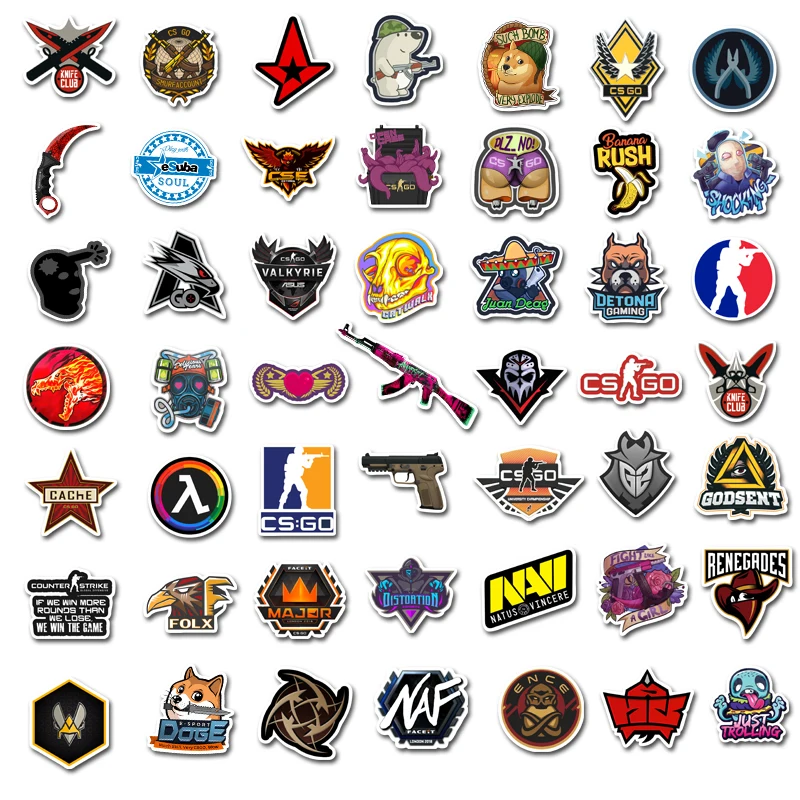 50 шт./лот непромокаемая мультяшная наклейка Counter-Strike CS для детей игрушек багажа