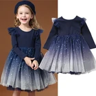 Кружевное платье для девочек, Осень-зима, 3-8 лет