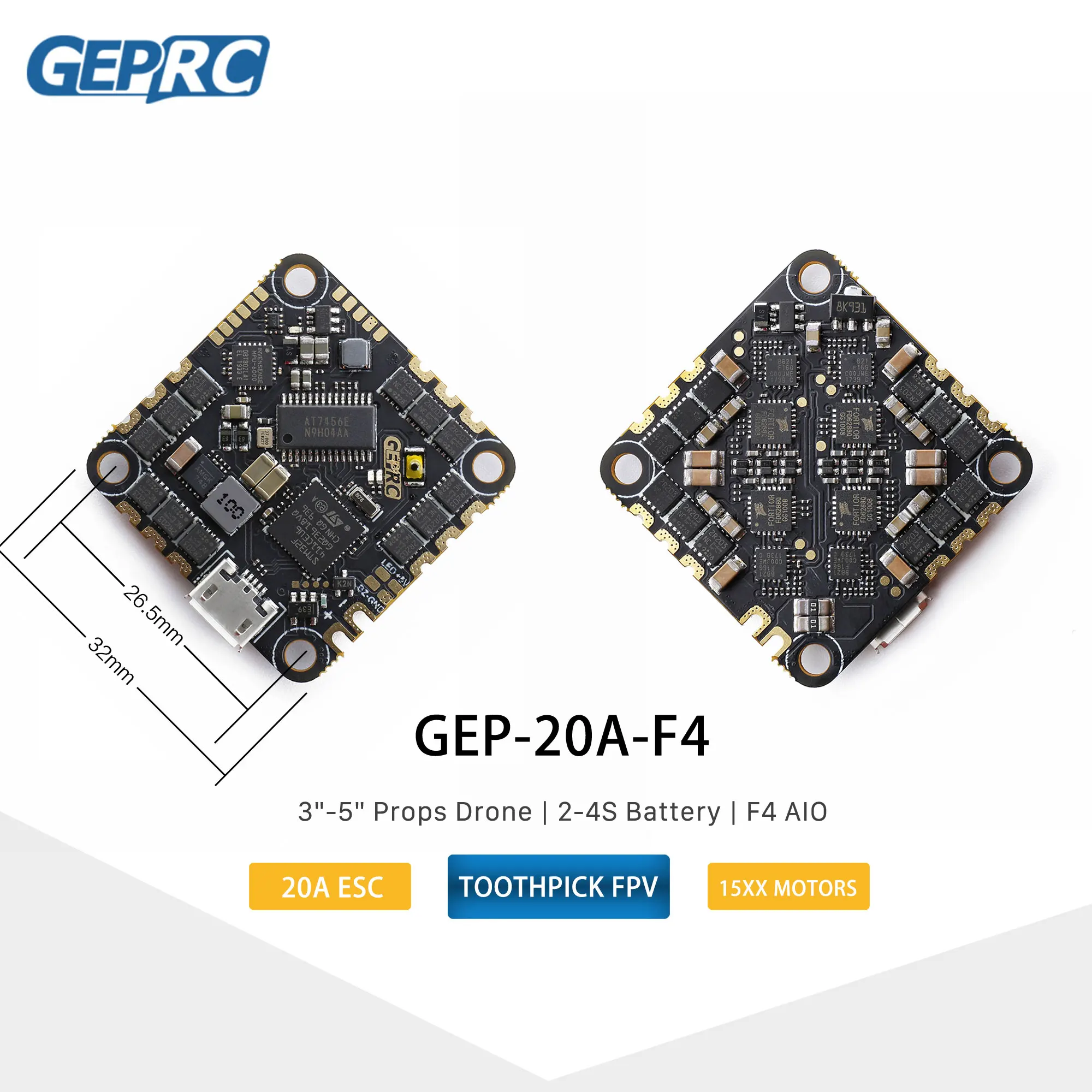GEPRC 2-4S пульт дистанционного управления полетом управление для зубочистки DIY FPV