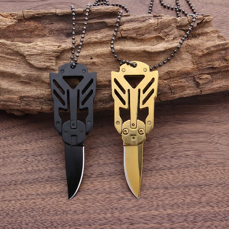 Нож Портативный Карманный для самообороны миниатюрный Клинок с цепочкой