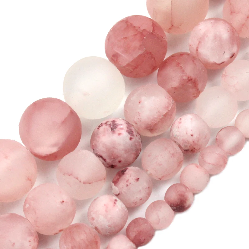 

Natural Stone Matte Watermelon Red Persian jades Beads for Jewelry Making 4 6 8 10mm Round Spacer Beads Diy Necklace Bracelet