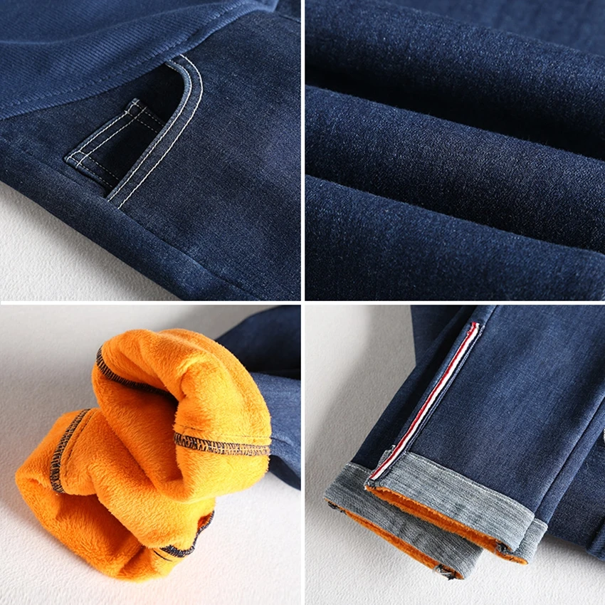 

Pregnant women plus velvet jeans autumn and winter thickening warmth pregnant women's feet pants fashion belly lifting pants