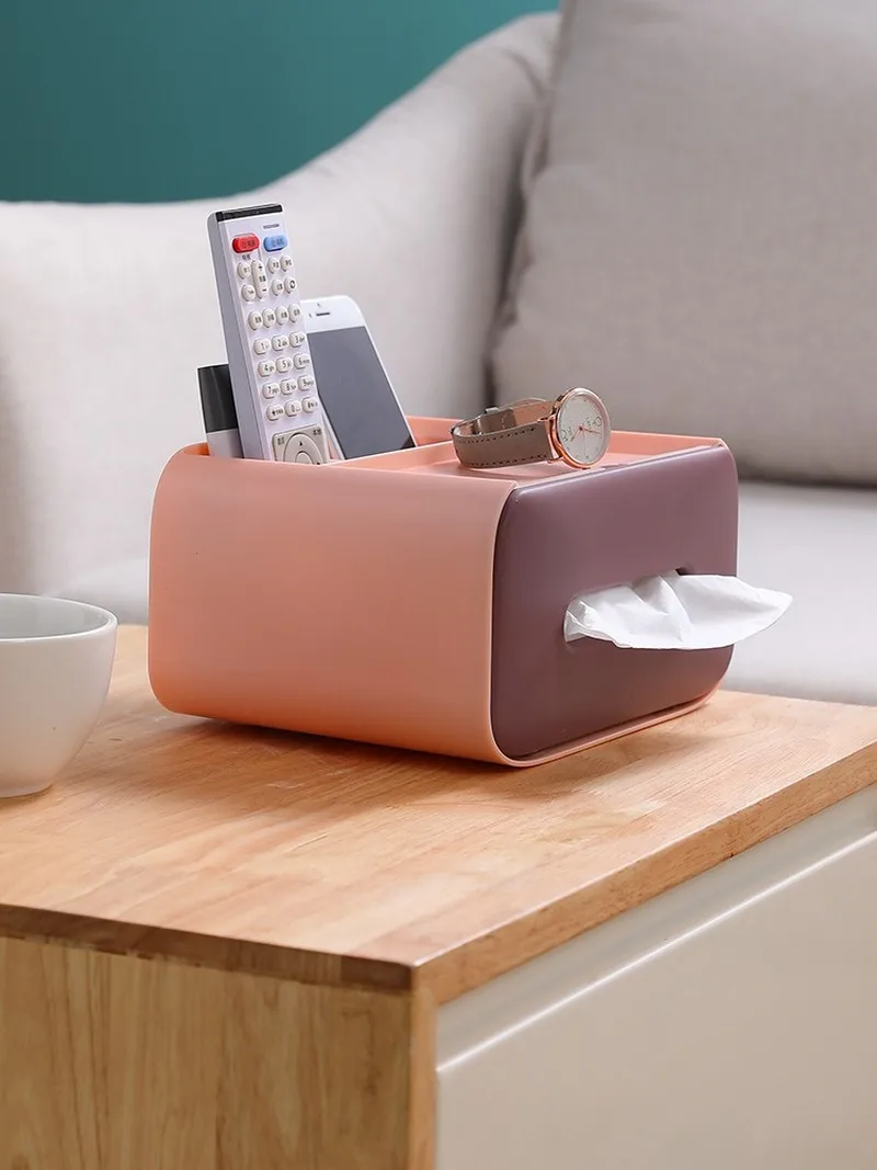 

Tissue paper box household room restaurant coffee table multifunctional creative cute remote control storage box organizer