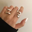 Минималистичные кольца для женщин, модные креативные Асимметричные геометрические ювелирные изделия в подарок на день рождения