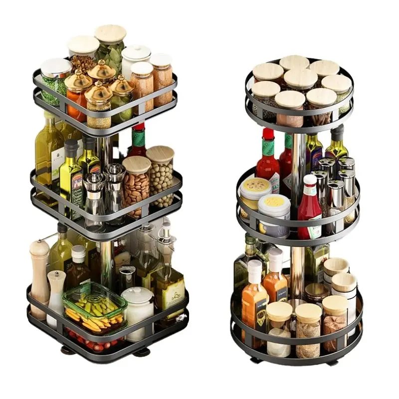 

Storage Shelves Kitchen Racks Holders Retail Spice Rack Shelf Organizers Storage Rotating Colgar En La Pared Racks Stands OA50RH