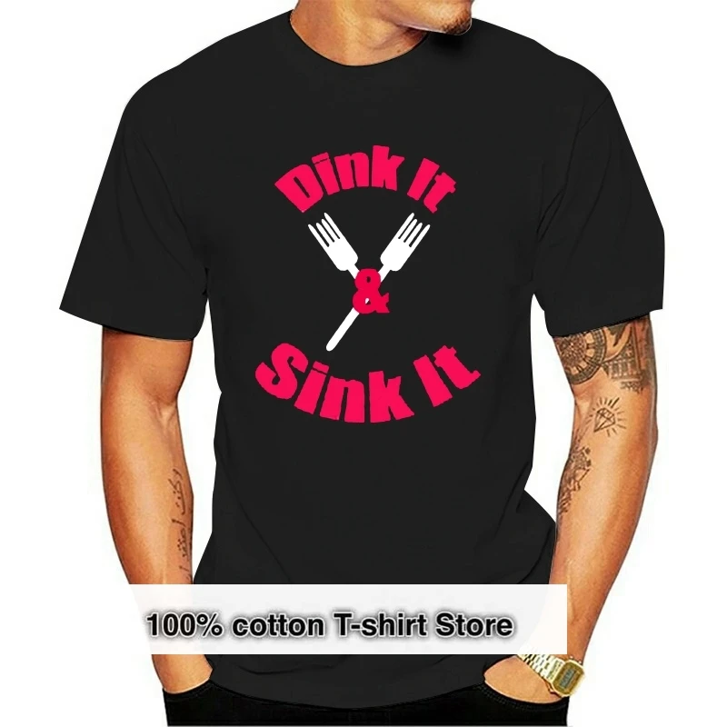 

Черная Мужская футболка Dink It Sink It Sign