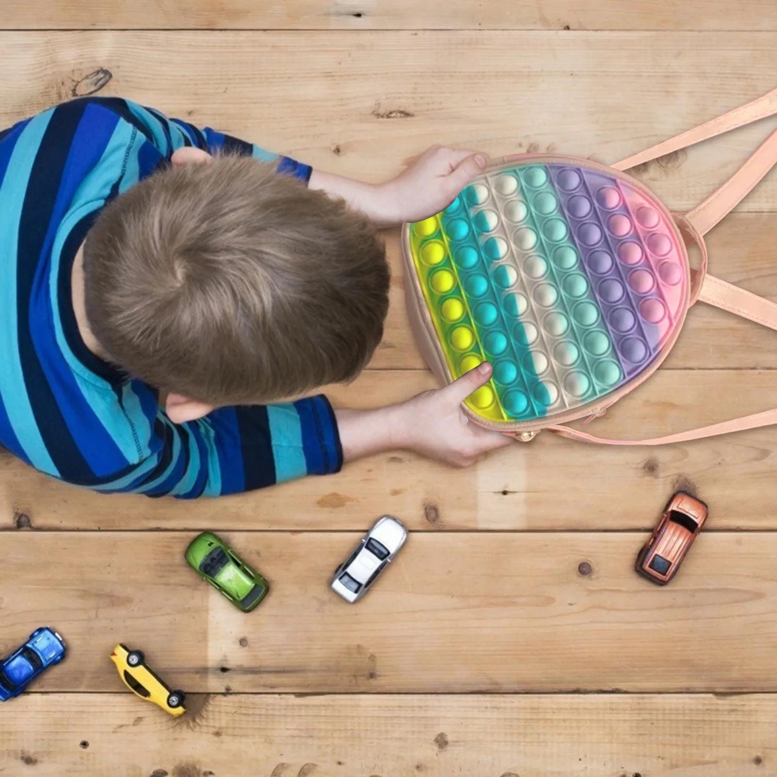 Модная игрушка в виде пузырьков пуш-пузырьков Радужный милый рюкзак Детский