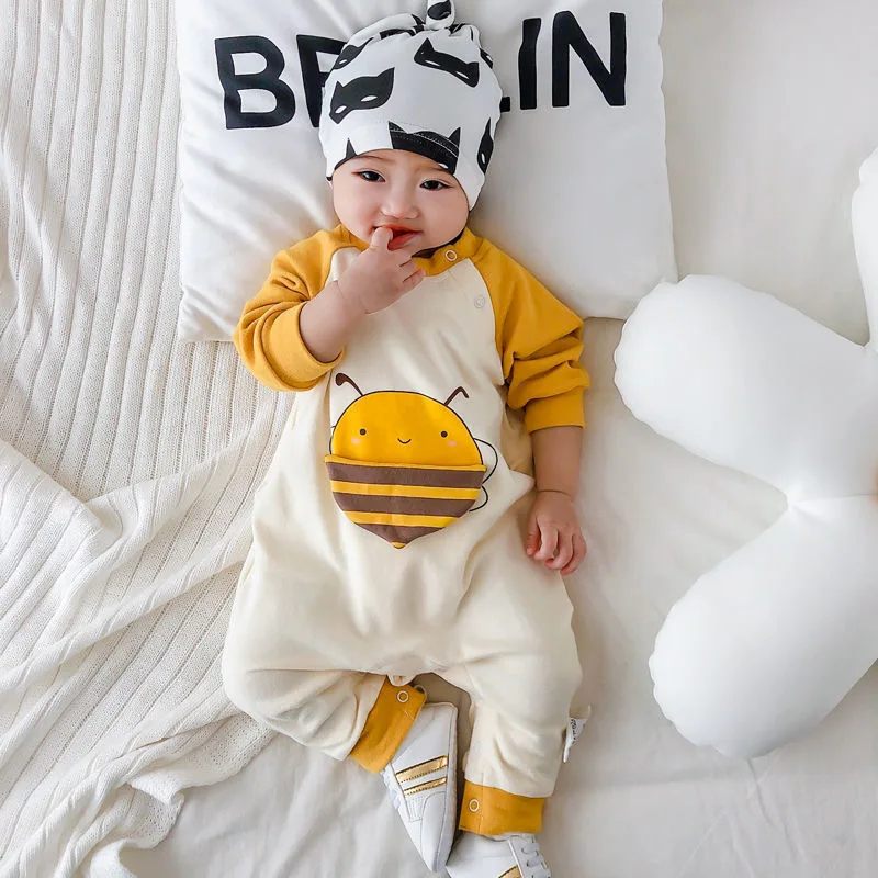 

2021 Spring and Autumn New Baby One-Piece Clothes Long Sleeve Pure Cotton Cute Kids Children's Romper 2 Pcs 1 Batch XB40