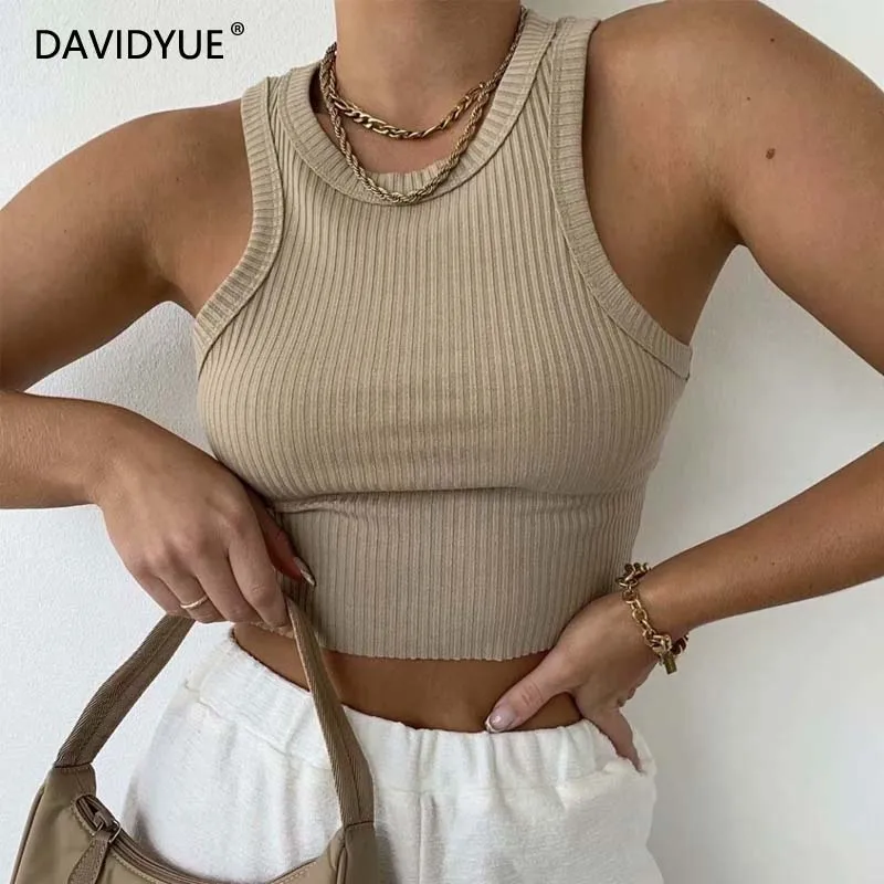 

Топ женский укороченный без рукавов, белый винтажный пикантный черный топ, модная уличная одежда, коричневые топы, 2021