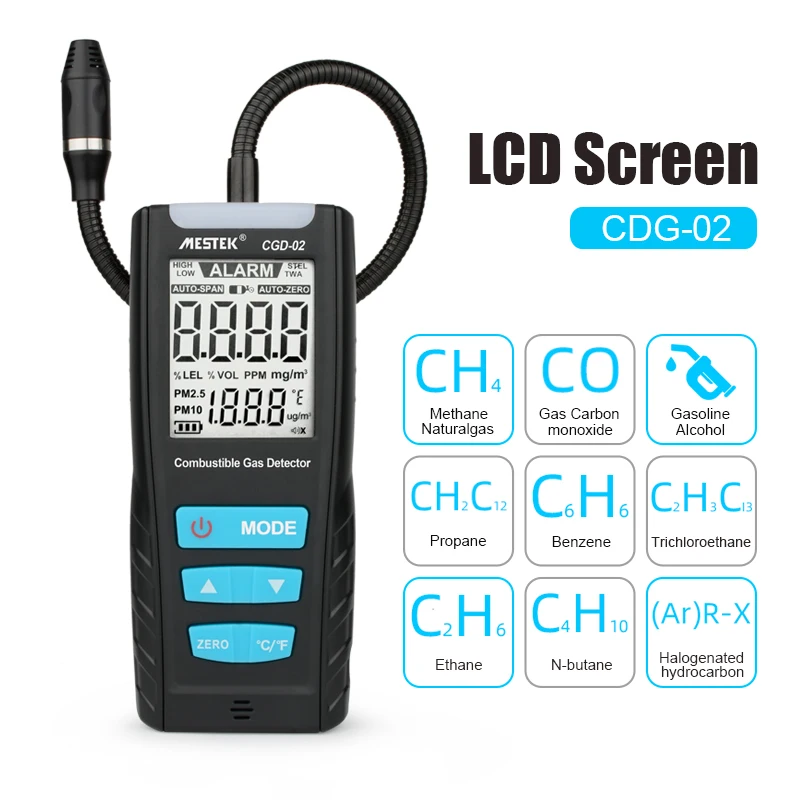 

MESTEK CDG02 Multi Gas Detector Portable Gas Leak Detector