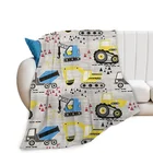 Фланелевое Одеяло для трактора, одеяло из шерпы для экскаватора, детское одеяло с героями мультфильмов, одеяло для кровати для грузовика и крана