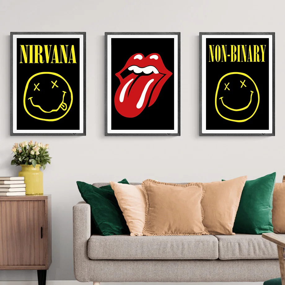 

Smiley Sad Happy Grimace Mood Tongue Phiz Wall Art Canvas Painting Nordic Posters And Prints Wall Pictures For Living Room Decor