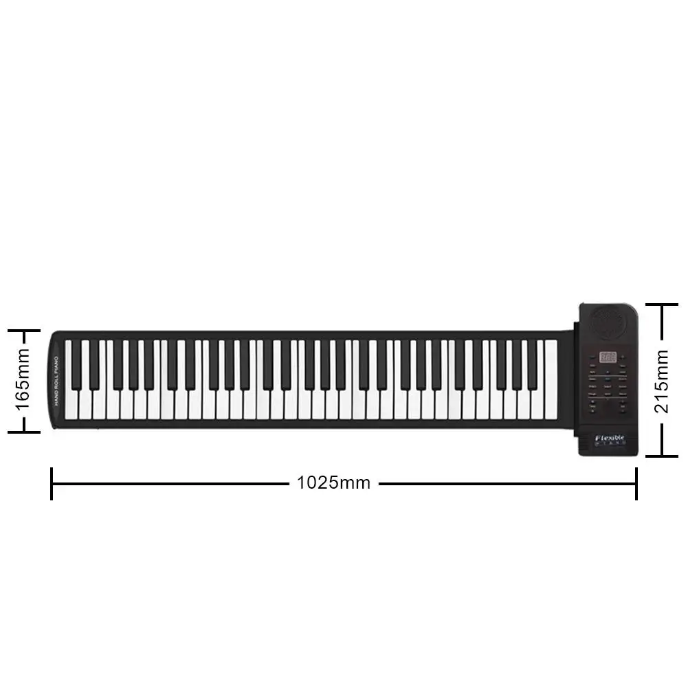 

Durable Roll Up Piano Multi-function 61 Keys Flexible Roll Up Piano Keyboard Piano Hand Rolled Musical Instrument