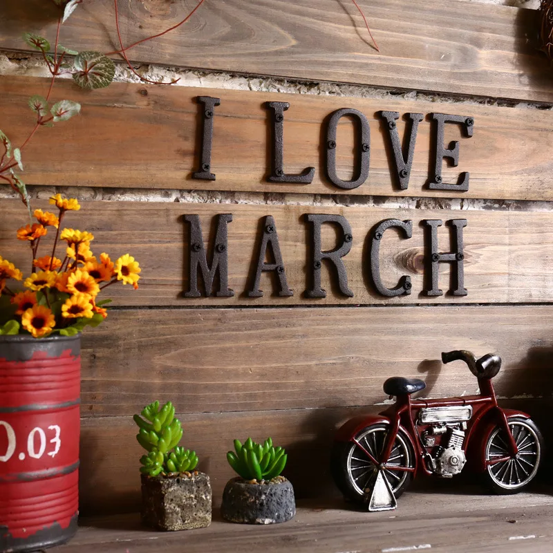 Металлические буквы цифры чугунное украшение знак на дом дверная плита DIY кафе