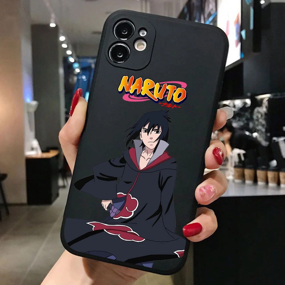 

PUNQZY Anime Naruto Itachi Soft TPU Phone Case For Iphone 12 PRO MAX 7 8plus 11 PRO XR XS MAX Sasuke Naruto Matte Soft TPU Cover