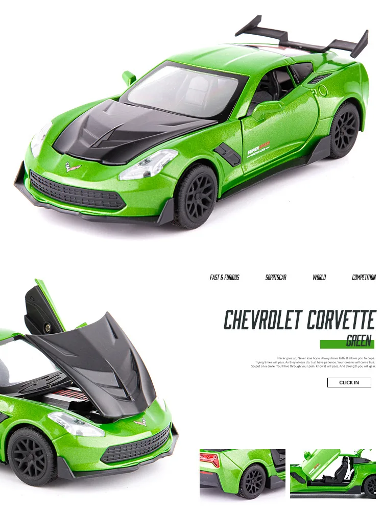 Литая 1:32 Corvette Supercar модель автомобиля из металлического сплава для моделирования автомобилей, игрушки для детей, подарки для детей