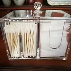 Ватный тампон и держатель тампонов акриловые тщеславия организатор ящик Красота Аксессуары для ванной комнаты