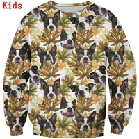 autumn winter american boston terrier 3d printed hoodies pullover boy for girl long sleeve shirts kids funny animal sweatshirt