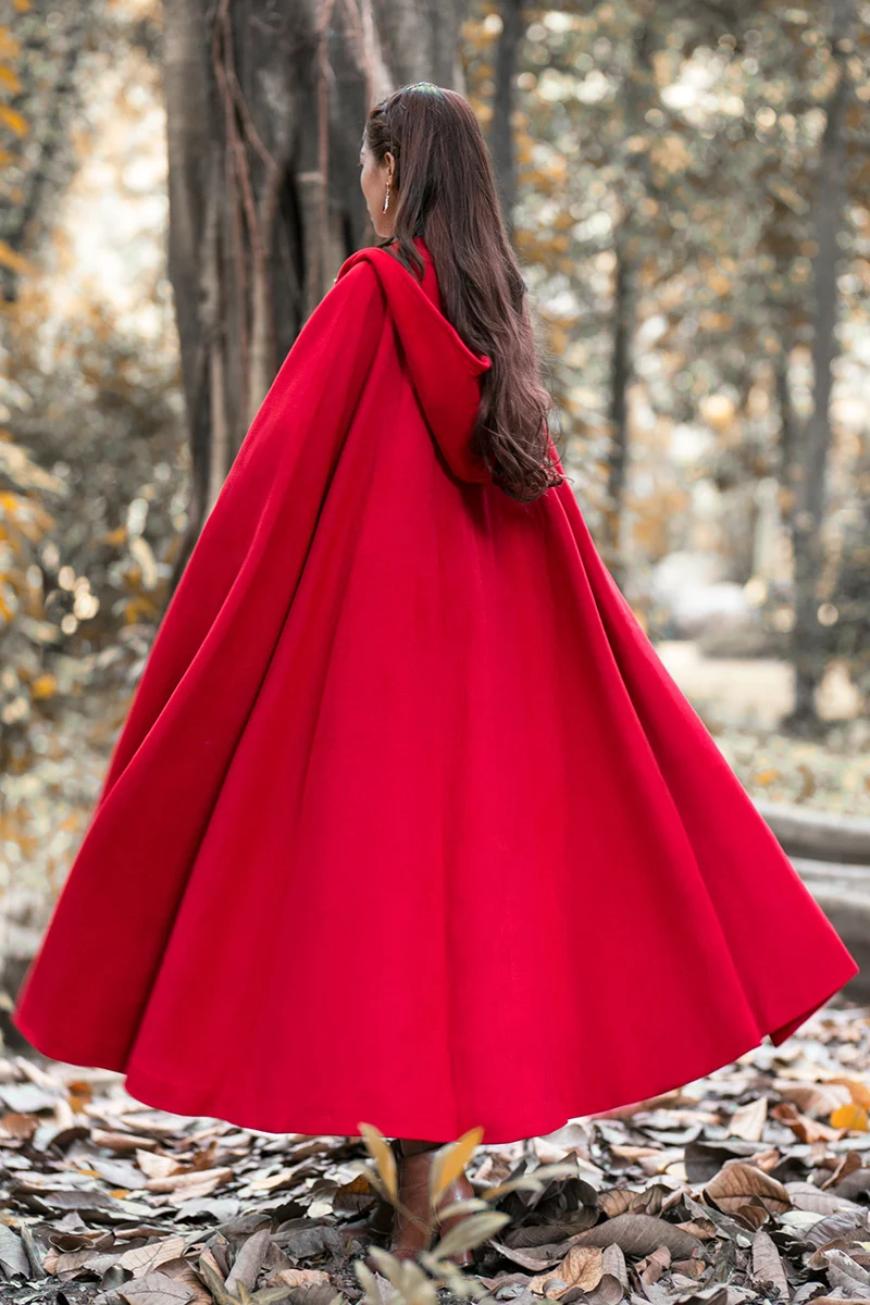 Пончо шерстяное Женское зимнее свободное длинное с капюшоном H00182 | Женская