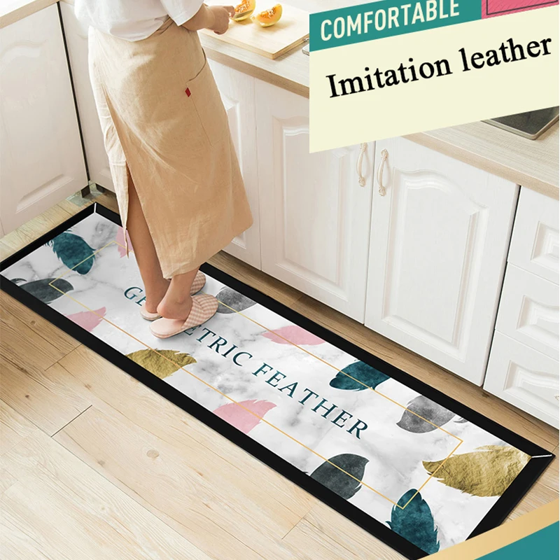 Водонепроницаемый Кухня коврик ПВХ ковер из искусственной кожи маслостойкой