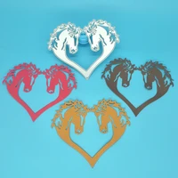 two horses heart shaped metal cutting dies diy scrapbook card making embossing crafts photo album decoration