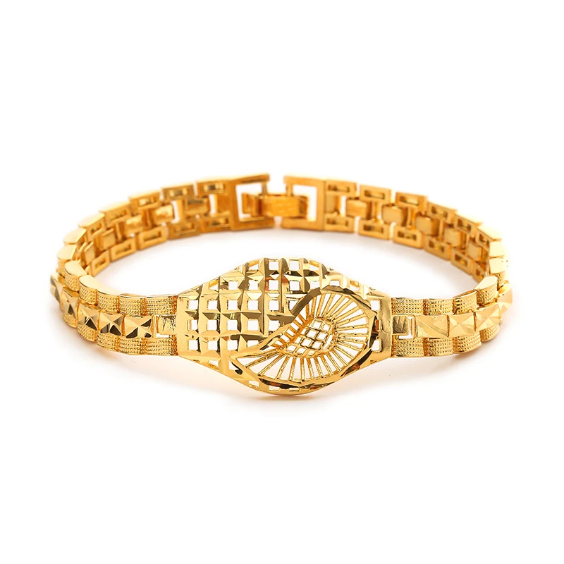 Модный многообразный панцирный браслет с покрытием из кубинской цепи золотого
