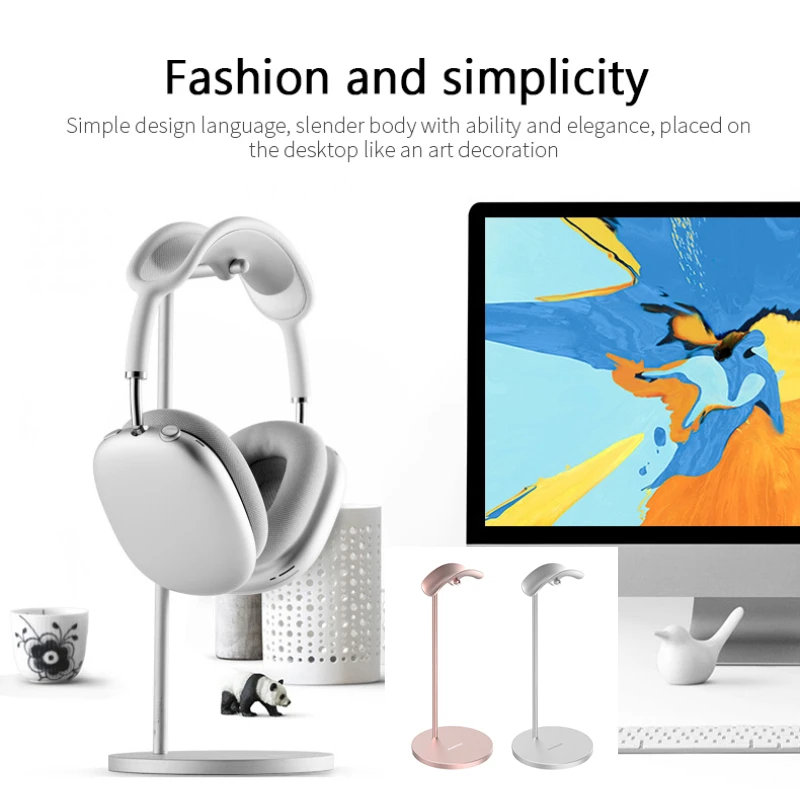 

Metal Gaming Headset Earphone Holder Aluminum Headphone Stand Rack For Airpods Max Sturdy Non-Slip Hanger With Solid Base