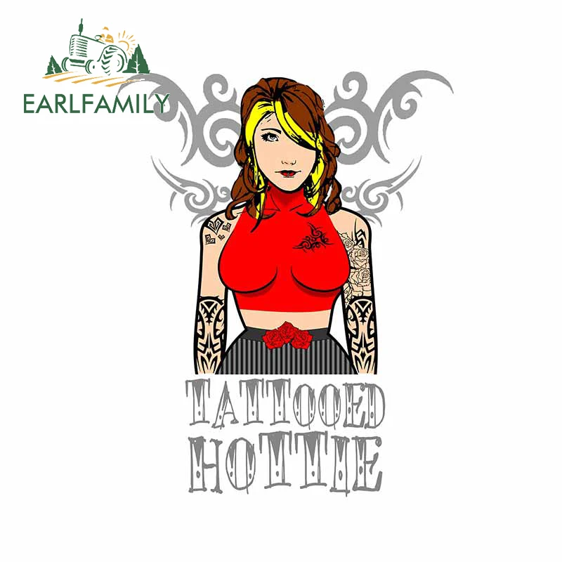 EARLFAMILY 13 см x 10 2 автомобильные сборники для татуировки Hottie забавная Автомобильная