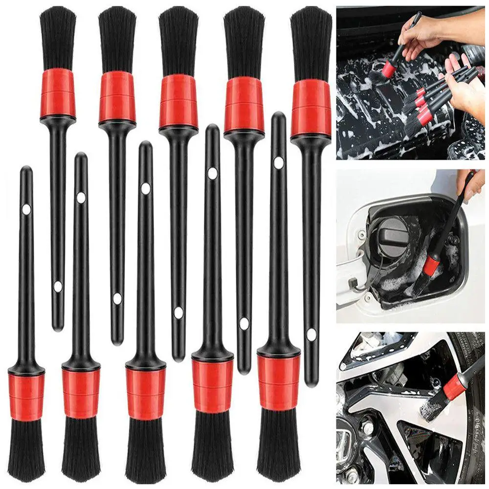 

10Pcs Car Cleaning Detailing Brush Set Auto Interior Wheel Engine Air Vent Detail Brushes for Car Cleaning Dirt Dust Clean Brush