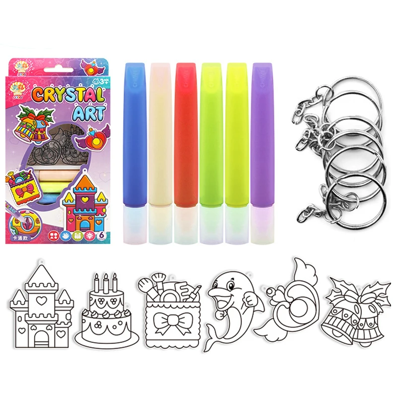 Дети DIY Рисование ручной работы брелок игрушки мультфильм клей темпера живопись