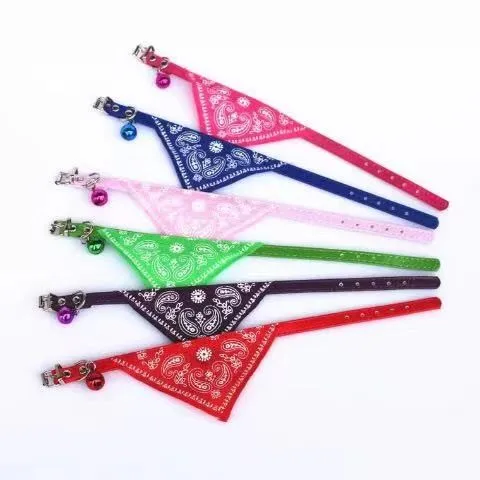 

Scarf Newest Collars Harnesses Leads Dog Bandana Collar Adjustable Cat Pet Neckerchief Pu Collar With Printed Triangular