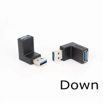 Адаптер угла 90 градусов L-образный USB 3 0 штекер A-A гнездо M/F черный конвертер