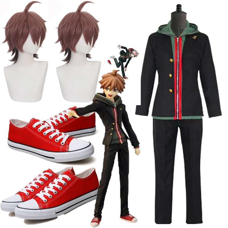 

Аниме Danganronpa 2 Dangan Ronpa Makoto Naegi косплей костюмы Хэллоуин Карнавальная вечевечерние Униформа Naegi Makoto короткие волосы мужские парики
