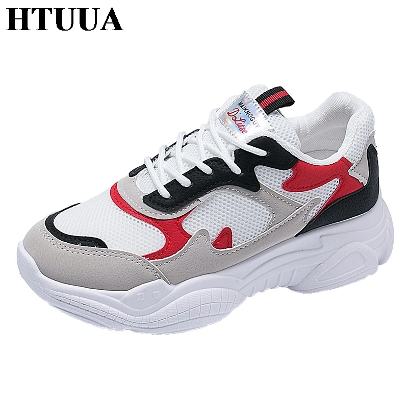 HTUUA Harajuku/женские не сужающиеся книзу теннисные кроссовки Basket Femme женские