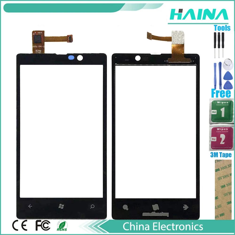 

Touch Screen Glass For Nokia Lumia 820 N820 Touch Screen Digitizer Touchscreen Front Glass Lens Panel 3M Tape