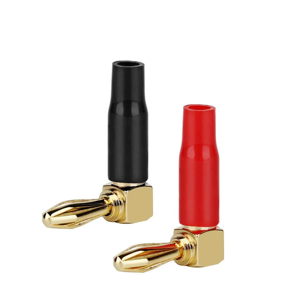 Разъемы типа банан под прямым углом аудиоадаптер с позолоченным разъемом 90