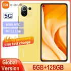 Смартфон Xiaomi Mi 11 Lite глобальная версия дюйма, 6 ГБ ОЗУ, 5G Гб ПЗУ, тройная камера 20 МП, Восьмиядерный процессор Snapdragon 128G, фронтальная камера 68 МП, 750 мАч, NFC, 4200 дюйма