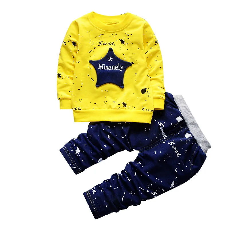 Baby Boy Clothes 2020 Spring Autumn Infant Clothing Sets Star Letters Long Sleeve Tops+Pants 2Pcs Toddle Outfits Kids | Детская одежда