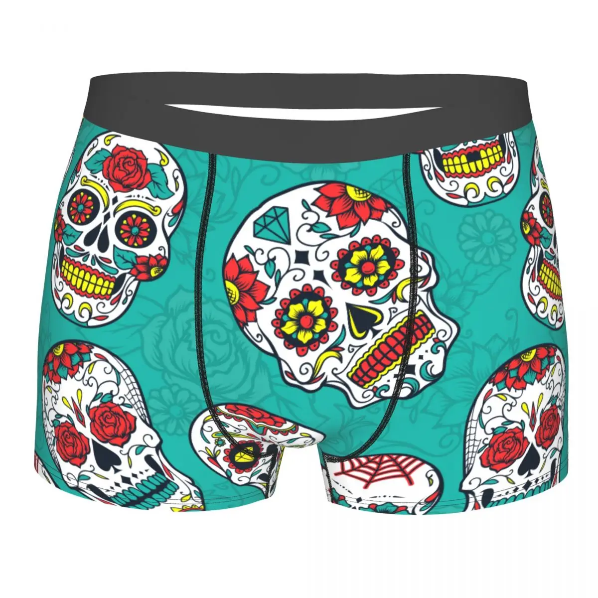 

Boxer Men Underwear Male Panties Day Of The Dead Skull Green Shorts Boxer Comfortable Shorts Homme