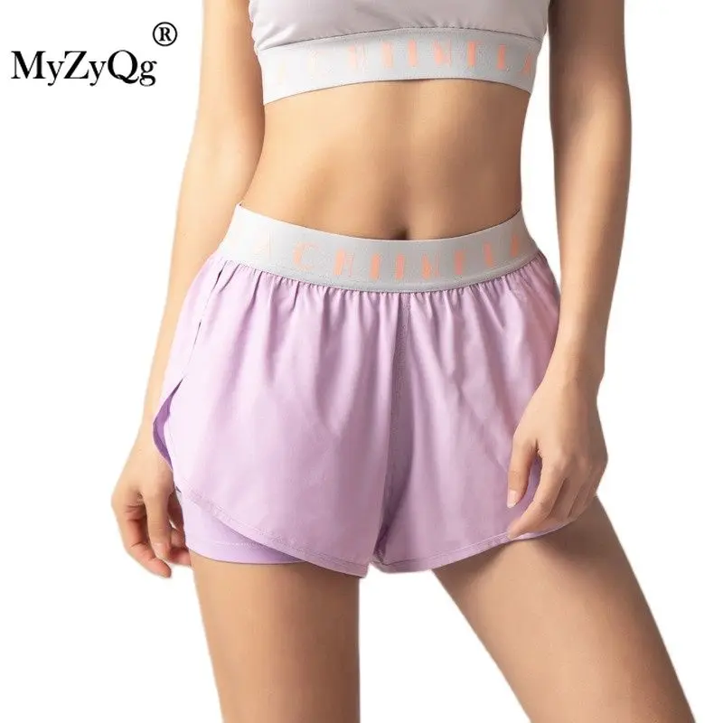 

Женские свободные шорты для бега с карманами и высокой талией, антибликовые, для фитнеса, тренировок, спорта, быстросохнущая Спортивная оде...