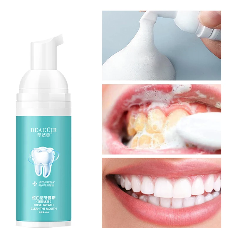 

BEACUIR Tooth Whitening Cleaning Mousse Remove Plaque Stains Oral Odor Fresh breath Bright Teeth Toothpaste Dental Care Tool 60g