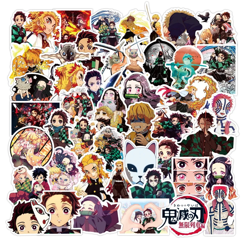 

50Pcs Kimetsu No Yaiba/Demon Slayer Anime Movie Sticker for Waterbottle Laptop