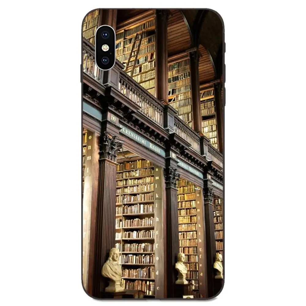 Для Apple iPhone 11 X XS Max XR Pro 4 4S 5 5S SE 6 6S 7 8 Plus ТПУ протектор книжная библиотека кожа