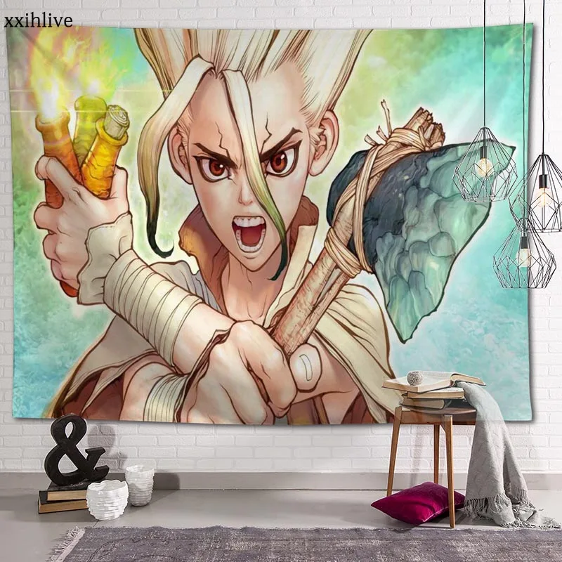 Настенный гобелен с японским аниме Dr. Stone декоративный фон декор для гостиной