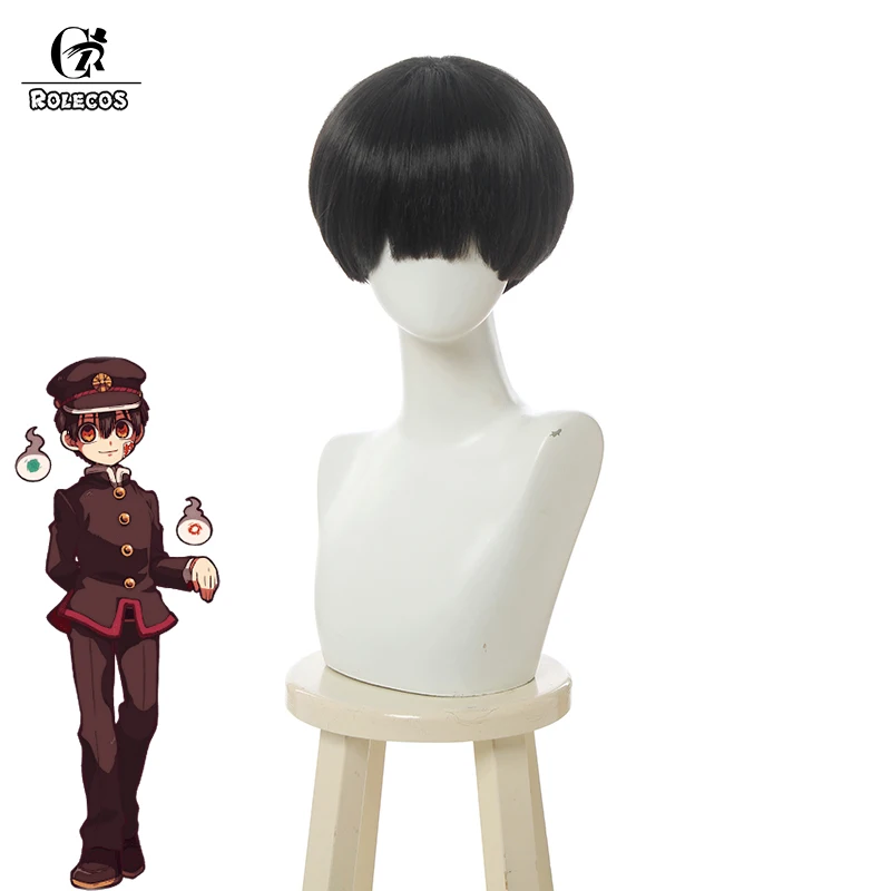 Парик для косплея ROLECOS Toilet bound Hanako kun Jibaku Shounen черный парик мужской Синтетический